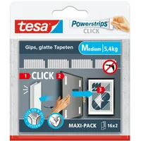Tesa Powerstrips CLICK - Klett-Klebepads zum An- und Abklicken