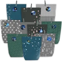 Luxuskollektion PANSIBY 24-teiliger DIY Adventskalender zum Befüllen Blau Grau
