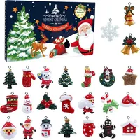 Luxuskollektion 24 Mini Weihnachtsanhänger Harz Adventskalender Deko Set