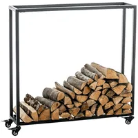 Deluke DELUKE® Kaminholzregal innen Metall BETTA mit Rollen, 25x100x100