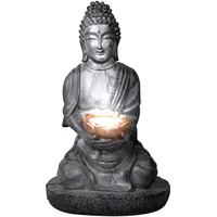 GLOBO LED Solarleuchte BUDDHA Kunststoff in grau