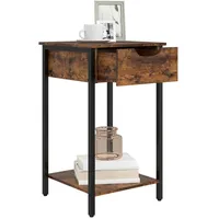 Homcom Beistelltisch im industriell Design Nachttisch mit Schublade und
