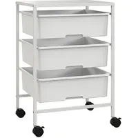 Homcom Rollwagen,, Weiß, Metall, 33.5x60.5x40.8 cm, Esszimmer, Servierwagen