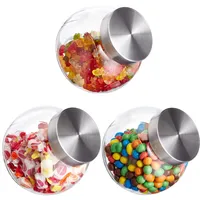 Relaxdays Bonbongläser, 3er Set, 1,5 L, Vorratsgläser für Süßigkeiten,