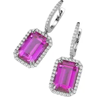 GIORGIO MARTELLO MILANO Creolen mit Ziersteinen, Silber 925 Pink