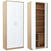 Home collective Mehrzweckschrank mit 8 Fächern Besenschrank Haushaltsschrank in
