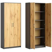 Home collective Schrank Mehrzweckschrank Aktenschrank Hochschrank mit 5 Fächern,