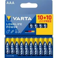 Varta Batterien AAA, 10+10 (20 Stück), Longlife Power, Alkaline,