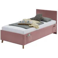 Deinbett Polsterbettgestell mit USB-Anschluss ¦ rosa/pink ¦ Maße (cm):