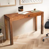 Wohnling Schreibtisch sheesham rechteckig, 4-Fuß-Gestell braun 118,0 x 40,0