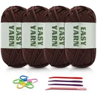 Luxuskollektion Dunkelbraunes Baumwoll-Nylon-Garn zum Häkeln, Häkelzubehör