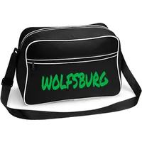 Multifanshop Retrotasche - Wolfsburg - Textmarker - Druck grün