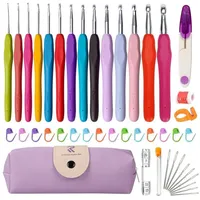 Luxuskollektion 47-teiliges Ergonomisches Häkelnadel-Set mit Gummigriffen