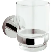 Evenes Glashalter Eight mit Wandhalter, Glas klar, Messing verchromt