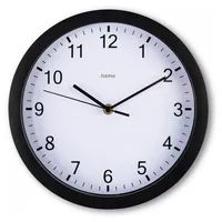 Hama Wanduhr Elba weiß schwarz Kunststoff, Ø 25,0 cm