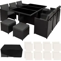 Tectake Rattan Sitzgruppe York mit Schutzhülle