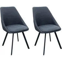 ByLIVING Esszimmerstuhl JASPER, 2-er Set, Bezug anthrazit, Gestell schwarz