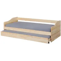 VCM Leonie23 Bett 90x200cm mit 1 ausziehbares Bett natur.