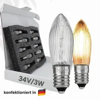 Regiobox-warenhandel 10x E10 34V/3W Ersatzlampe für Schwibbogen, Lichtketten u.ä.,