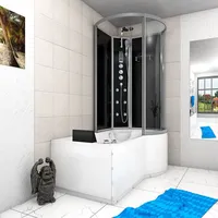 AcquaVapore Kombination Whirlpool Dusche K50-L33-WP-EC Duschkabine Wanne 170x100
