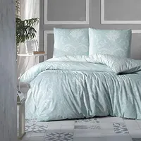ZIRVEHOME Bettwäsche Set dreiteilig, 200x220cm Bettbezug, Baumwolle, hellgrün, Alone
