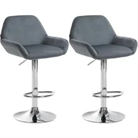 CLP 2er Set Barhocker Braga Samtbezug mit Metallgestell I