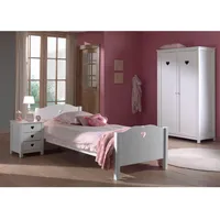Vipack Set Amori bestehend aus: Einzelbett, Nachtkonsole und Kleiderschrank