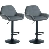 CLP 2er Set Barhocker Braga Samtbezug mit Metallgestell I