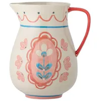 Bloomingville Krug ODINA Natur mit Rosa Blumen 3,3 Liter