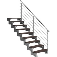 DOLLE Außentreppe Gardentop 9 Trimax-Stufen 80 cm Dunkelbraun +