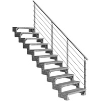 DOLLE Außentreppe Gardentop 11 Gitterroststufen 80 cm + Prova-Geländer