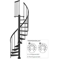 DOLLE Spindeltreppe Calgary Ø 120 cm Metallelemente Anthrazit 11
