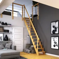 DOLLE Raumspartreppe Lyon Kiefer Edelstahlrohrgeländer 75 cm gerade FSC®