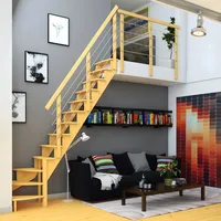 DOLLE Raumspartreppe Lyon Kiefer Edelstahlrohrgeländer 65 cm 1/4-gewendelt U/R