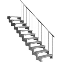 DOLLE Außentreppe Gardentop 11 Gitterroststufen 100 cm + Alu-Geländer