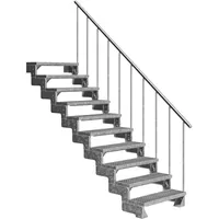 DOLLE Außentreppe Gardentop 10 Gitterroststufen 80 cm + Alu-Geländer