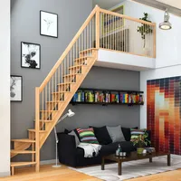 DOLLE Raumspartreppe Lyon Buche Holzgeländer 65 cm 1/4-gewendelt U/R