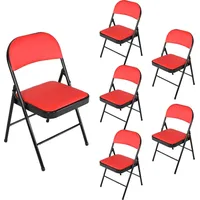 Hti-Living Klappstühle 6er Set Wedigo Rot