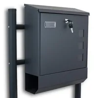 BITUXX BITUXX® Freistehender Standbriefkasten Briefkastenanlage Briefkasten mit Zeitungsrolle Eckig