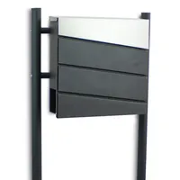 BITUXX Design Standbriefkasten 18435 Briefkastenanlage Briefkasten mit Zeitungsfach Anthrazit