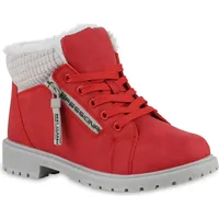VAN HILL Damen Worker Boots in Rot