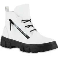 Stiefelparadies Damen Schnürstiefeletten in Weiss