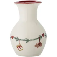 Bloomingville Vase Yule Weiß Weihnachtsmotiv 16x10 cm