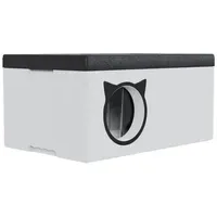 QLS Katzenhaus 58x38 cm Wetterfest aus Styropor mit Vorhang