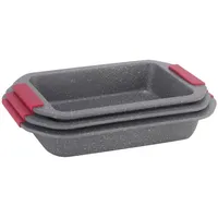 Cheffinger 3-tlg. Back- und Auflaufform anihaft & stapelbar mit