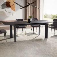 Wohnling Esstisch Schwarz, Keramik rechteckig, eckig, 95x77x180 cm ausziehbar,