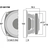 Monacor CF-0617M schwarz