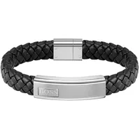 Boss Armband »Schmuck Edelstahl Armschmuck Lederarmband LANDER«, mit Zirkonia