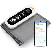 ETA Oberarm-Blutdruckmessgerät, oszillometrische Messmethode, Smart App, WHO-Klassifikation grau|weiß