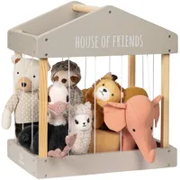 Musterkind MUSTERKIND® Aufbewahrungsbox »Plüschtier-Box House of Friends, warmgrau/natur«, FSC®-Holz